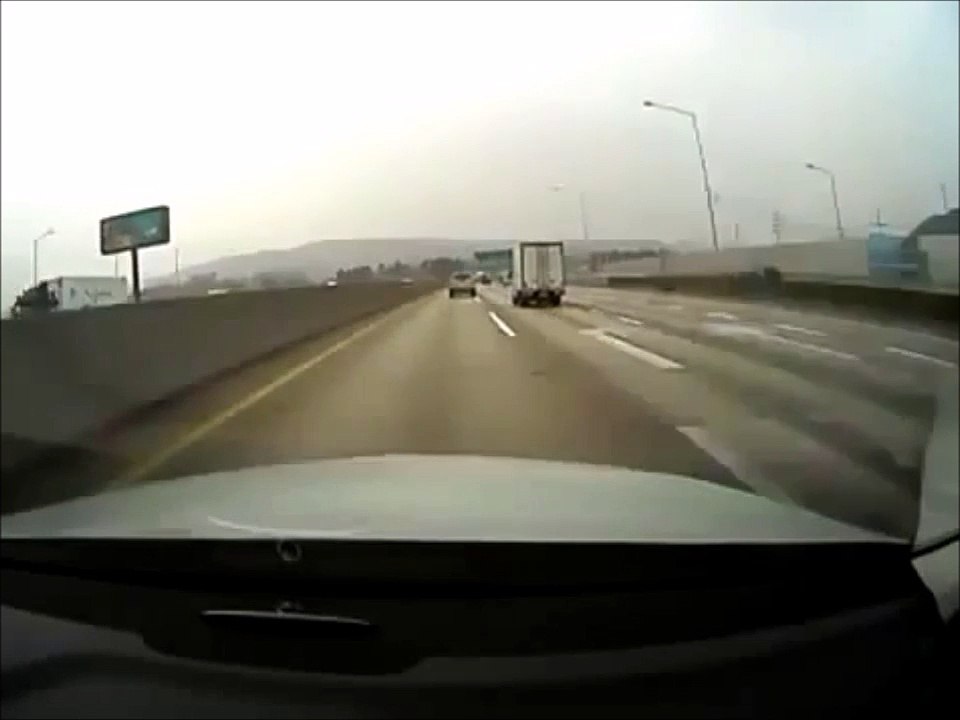 Terrible accident of car on a highway