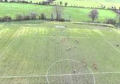 Drone Footage Shows Incredible Free Kick by Irish Amateur Soccer Team