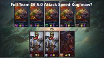 Full Team Of 5.0 Attack Speed Kogmaw PBE Server Preseason 6 League Of Legends