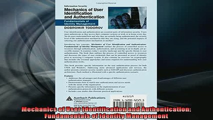 Download Video: READ book  Mechanics of User Identification and Authentication Fundamentals of Identity Management  BOOK ONLINE