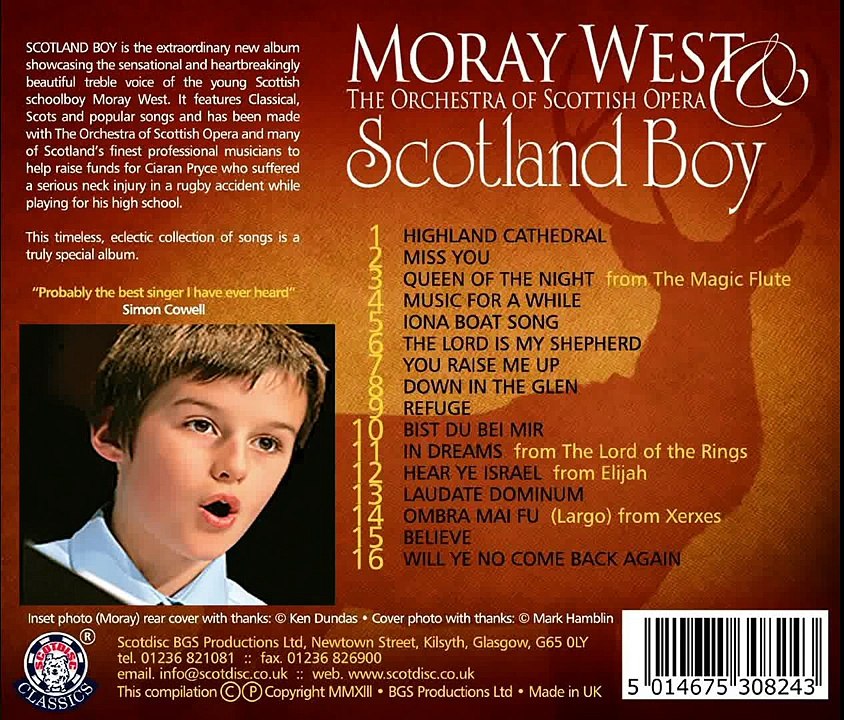 Moray West, boy soprano, sings Ombra Mai Fu (Handels Largo from Xerxes)