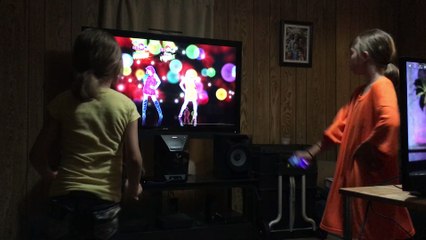 Girls playing Just Dance Now