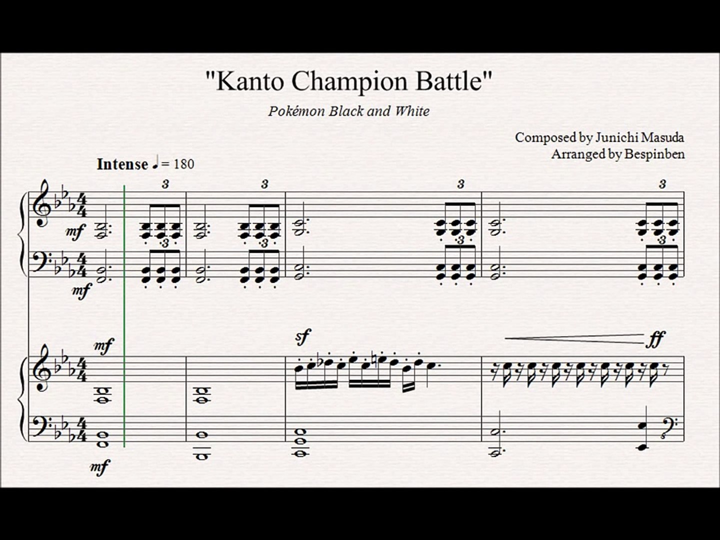 Pokémon BW: Kanto Champion Battle (Piano Duet Sheet Music) - video  Dailymotion