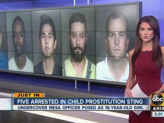 Five arrested in child prostitution sting