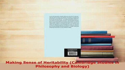 Download  Making Sense of Heritability Cambridge Studies in Philosophy and Biology PDF Book Free