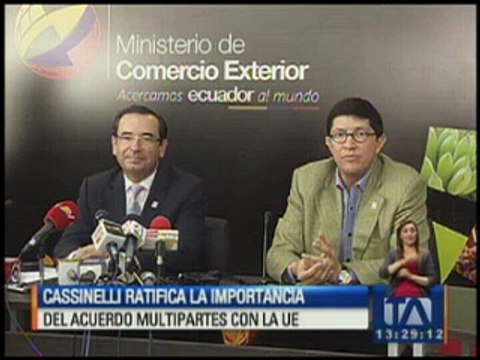 Cassinelli ratifica la importancia del acuerdo multipartes con la Unión Europea