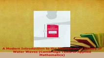 PDF  A Modern Introduction to the Mathematical Theory of Water Waves Cambridge Texts in PDF Online