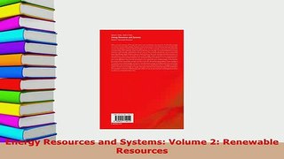 PDF  Energy Resources and Systems Volume 2 Renewable Resources PDF Full Ebook