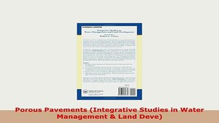 PDF  Porous Pavements Integrative Studies in Water Management  Land Deve PDF Full Ebook