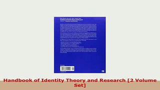 PDF  Handbook of Identity Theory and Research 2 Volume Set Read Online