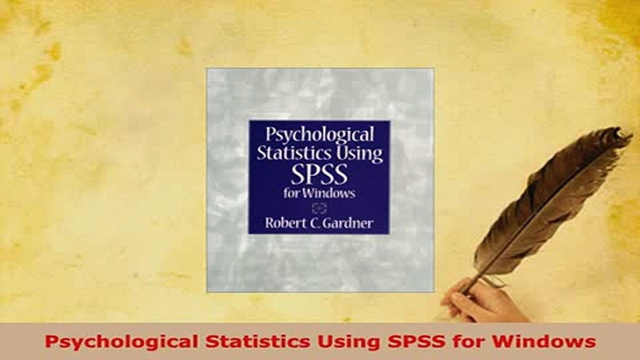 Download  Psychological Statistics Using SPSS for Windows Ebook