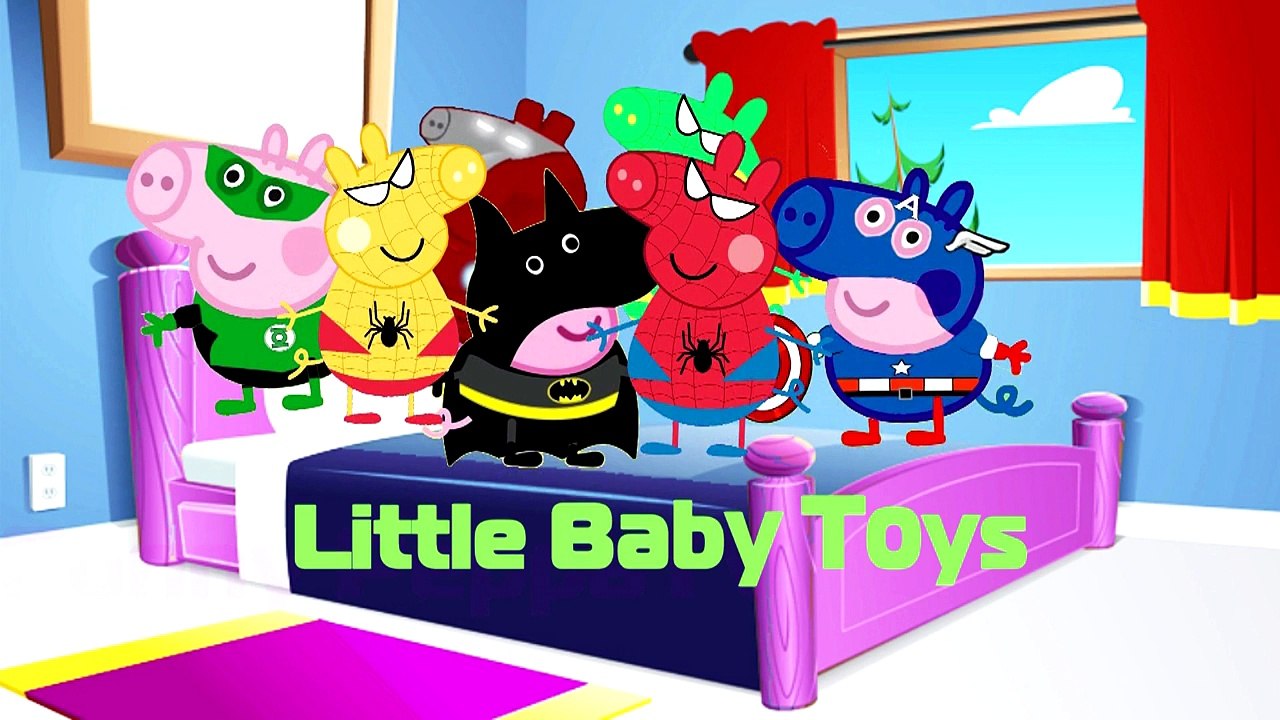 Five Little Spiderman Peppa Jumping On The Bed | Peppa Pig | Children Nursery Rhymes |Songs for kids
