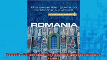 Free PDF Downlaod  Romania  Culture Smart the essential guide to customs  culture  BOOK ONLINE