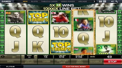Top Trumps Football Legends ilmainen kasino kolikkopeli Playtech Video Esikatselu