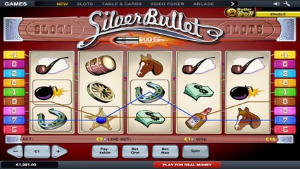 Silver Bullet ilmainen kasino kolikkopeli Playtech Video Esikatselu