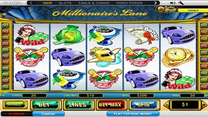 Millionaire's Lane ilmainen kasino kolikkopeli Playtech Video Esikatselu