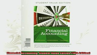 best book  Financial Accounting Student Value Edition 10th Edition