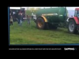 Un agriculteur allemand répand du lisier dans son champ occupé par des manifestants (vidéo)