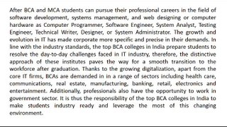 Demand of BCAs with growth in IT Industry