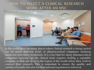 Clinical Research Work After An MSc