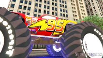 Spiderman playtime with Disney cars Monster Truck Lightning McQueen - nursery rhymes kids songs