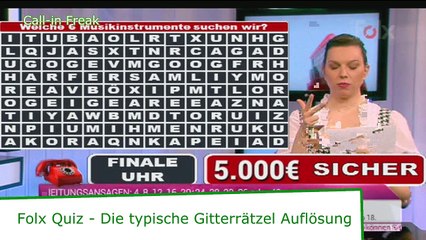 Folx Quiz - Die typische Gitterrätzel Auflösung