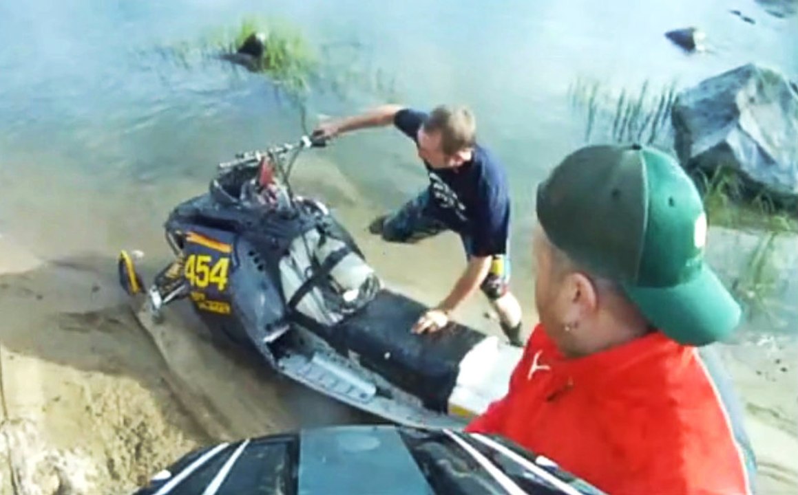 Snowmobile Ghost Rides The Lake To Destruction