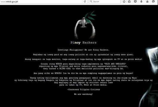 MTRCB.GOV.PH hacked by Pinoy Hackers because of Anti-Duterte Ad