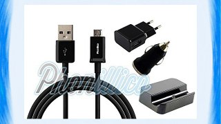 Phonillico® Pack Chargeur 4en1 Noir pour Samsung Galaxy A3 2016 - Cable Chargeur Universel