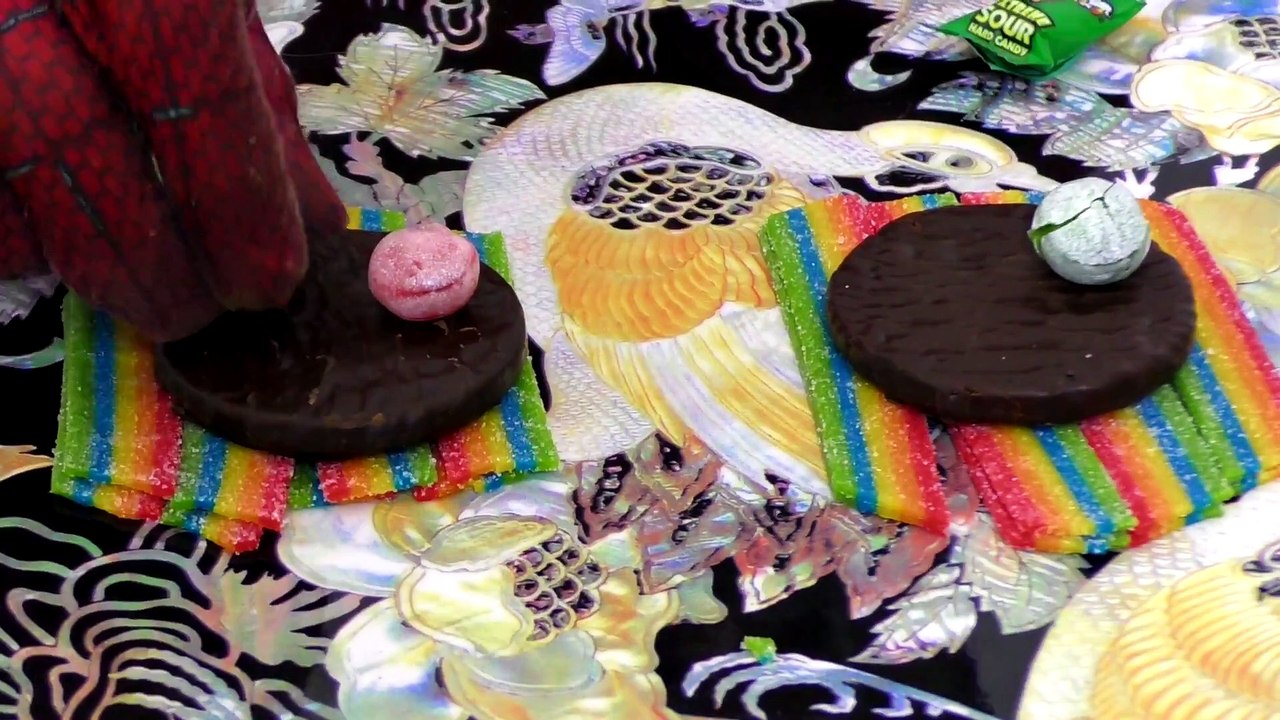 Superhero Chefs_ SPIDERMAN Makes a Rainbow Candy Sandwich _ Fun SUPER HERO Videos from DCTC