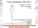 2 Metre Apple Lightning USB Sync/Charge Cable for iPhone 5/5s/5c & iPad Air/Mini by EZ Cables