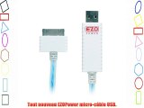 EZOPower 30 broches Bleu Flowing Illuminer synchronisation voyant de charge USB Data Cable