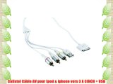 Callstel Câble AV pour Ipod & Iphone vers 3 X CINCH   USB