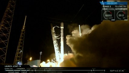 Launch & Landing of SpaceX Falcon 9 Rocket with Japanese JCSAT-14