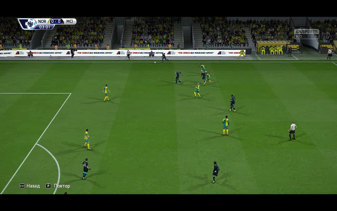 BPL 11 Тур. Норвич - Манчестер Сити 0:1. Aguero, 4'