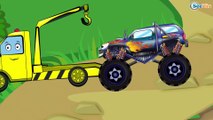 Car Cartoons for kids. Monster Truck with Racing Car. Tow Truck. Police Car. Episode 111