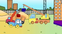 Car Cartoons for kids. Heavy Vehicles — Crane & Truck. Work on the Construction Site. Episode 130