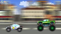 ✔ Two Monster Trucks Race / Cartoons Compilation for kids / Police Car Racing / 20 Minutes ✔
