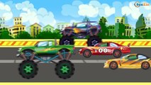 ✔ Monster Truck winter race with Sport Cars / Cartoons Compilation for kids / Extreme Racing ✔