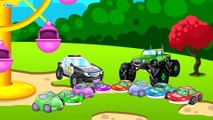 ✔ Monster Truck help Police Car / Adventures in the park / Construction Equipment / Cars Cartoons ✔