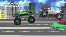 Cars Cartoons for children. Monster Truck, Police Car, Fire Truck. Emergency Vehicles for kids