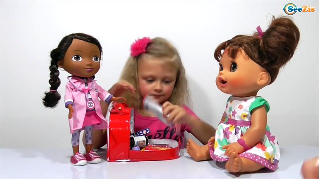 ✔Doc McStuffins. Yaroslava with Doll Baby Alive visited a doctor / Video for kids ✔