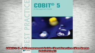 EBOOK ONLINE  COBIT 5  A Management Guide Best Practice Van Haren Publishing  FREE BOOOK ONLINE