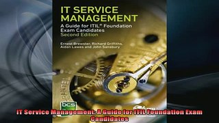FREE PDF  IT Service Management A Guide for ITIL Foundation Exam Candidates  BOOK ONLINE