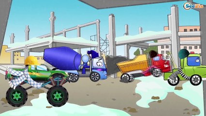 ✔ Crane with Heavy Vehicles at the Winter Construction site / Cars Cartoons for kids / 40 Episode ✔