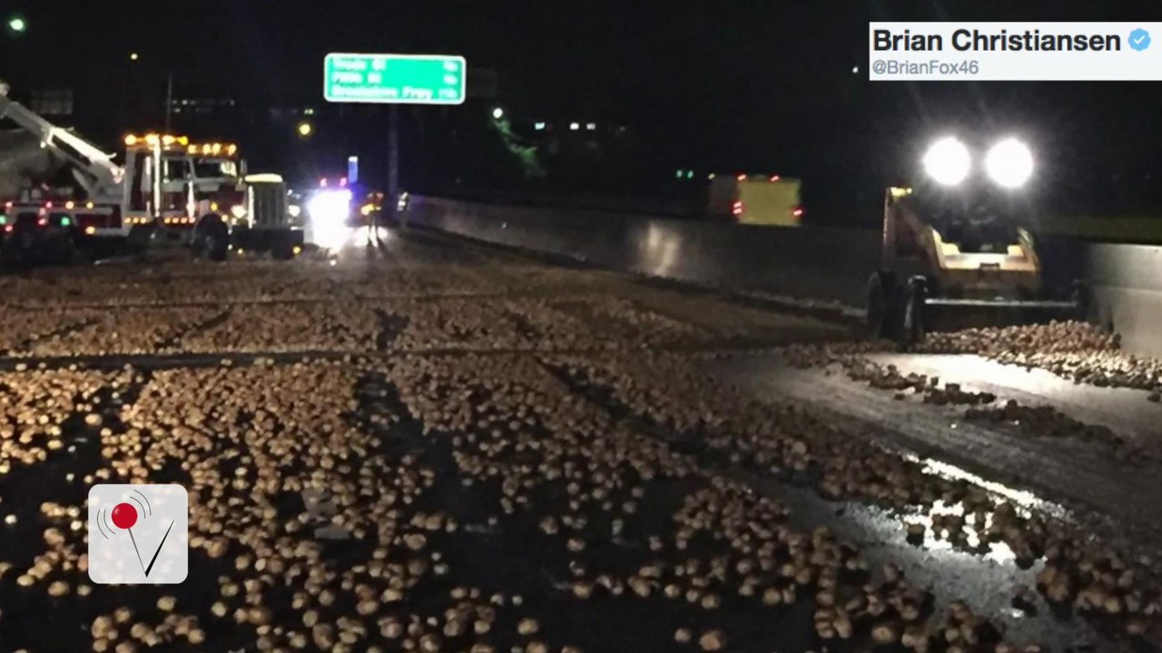 North Carolina Crash Turns 50,000 Pounds of Spuds Into Mashed Potatoes