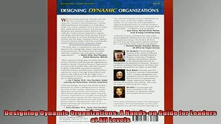 FREE PDF  Designing Dynamic Organizations A Handson Guide for Leaders at All Levels  BOOK ONLINE