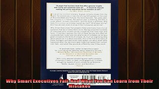 Free PDF Downlaod  Why Smart Executives Fail And What You Can Learn from Their Mistakes  FREE BOOOK ONLINE