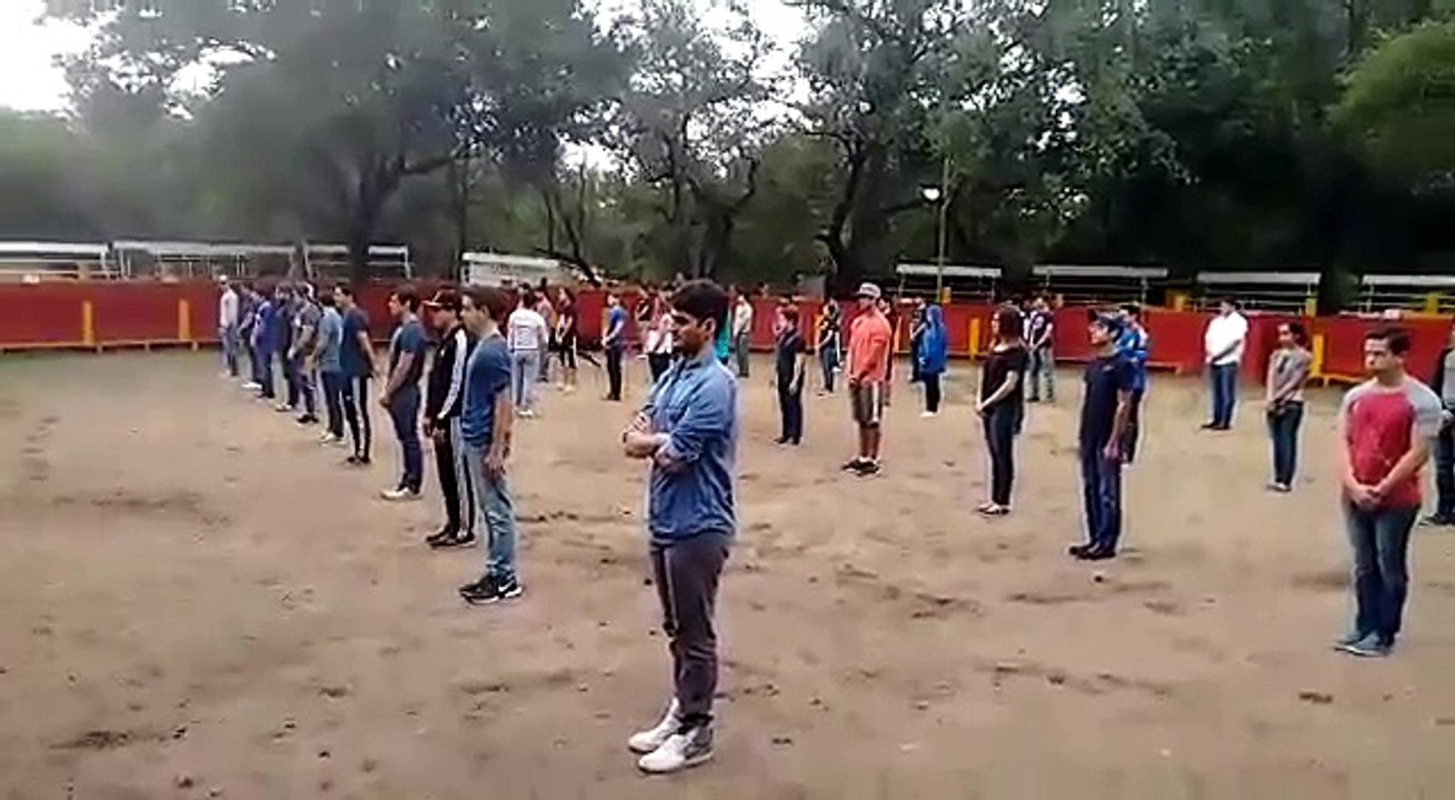 Taureau dans une arène vs Etudiants immobiles