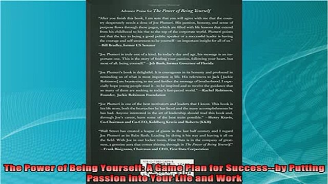 new book The Power of Being Yourself A Game Plan for Successby Putting Passion into Your Life